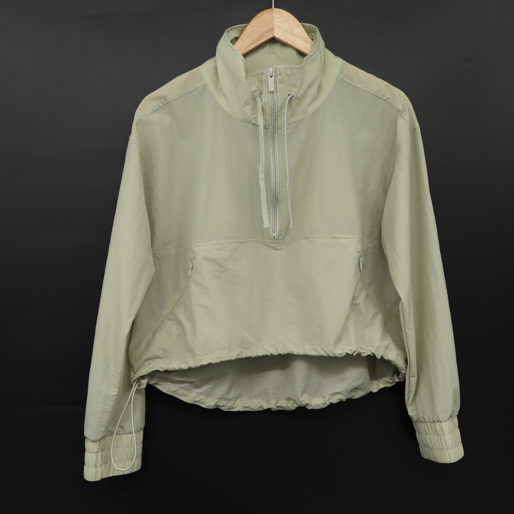 FLX Women's Mint Crackle Long Sleeve Half Zip Crop Jacket Sz M